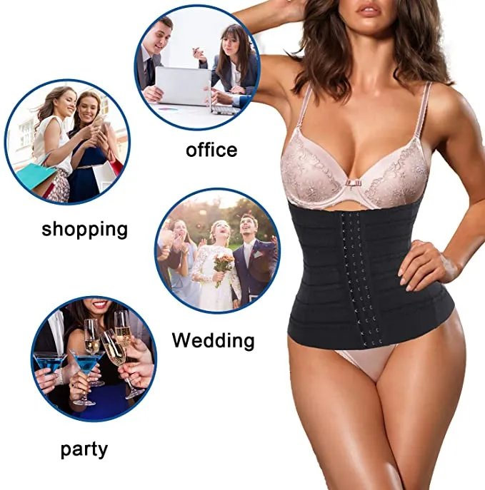 Gotoly Women Waist Trainer Corset Tummy Control Shapewear Slimming Girdle Cincher Body Shaper, Black - Size Medium