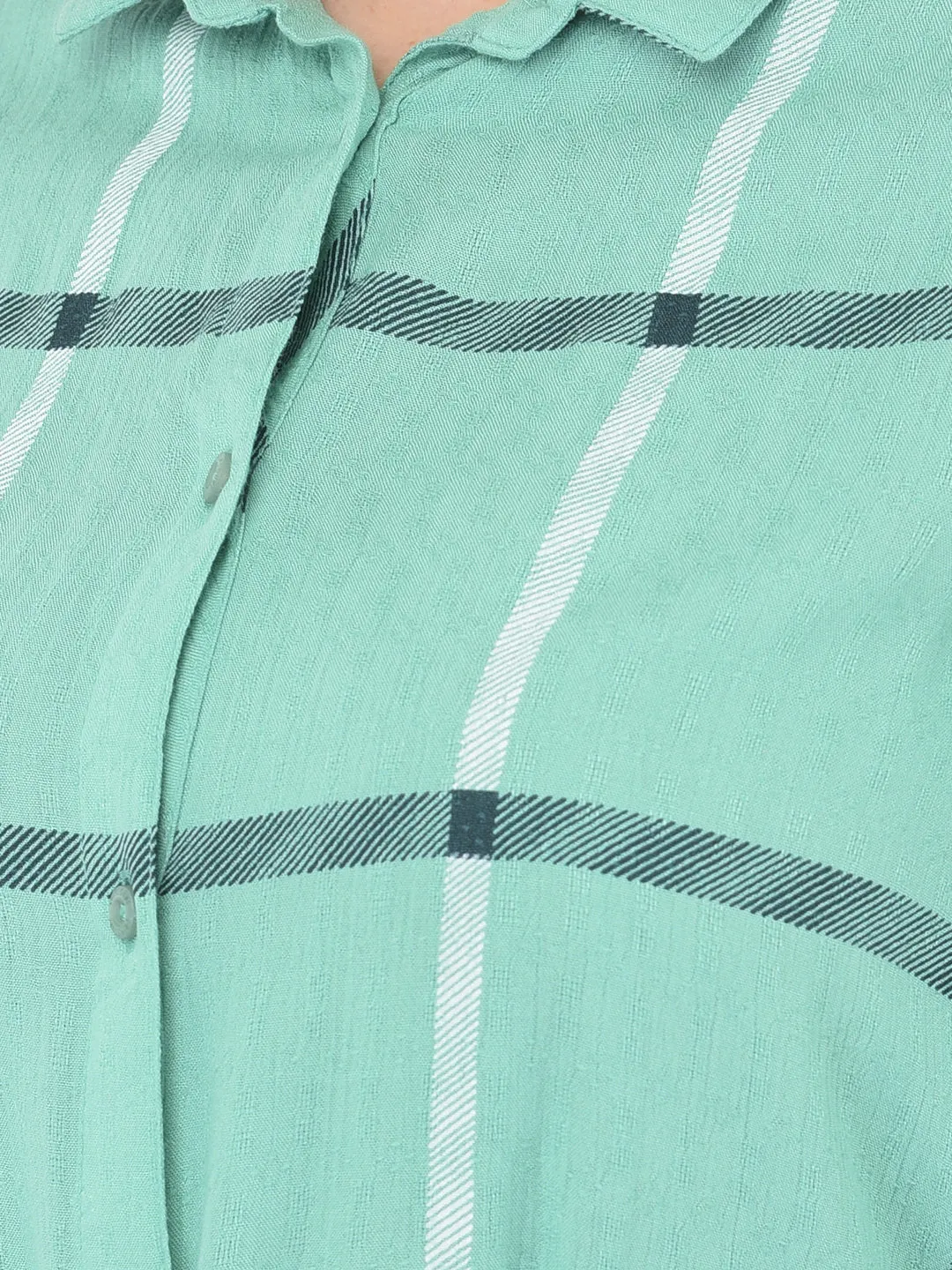 Green Check Shirt Dress