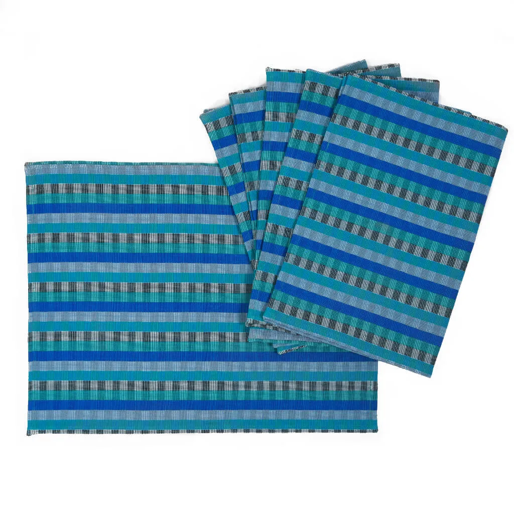Hand Woven Cuadritos Placemats | Blue Moon