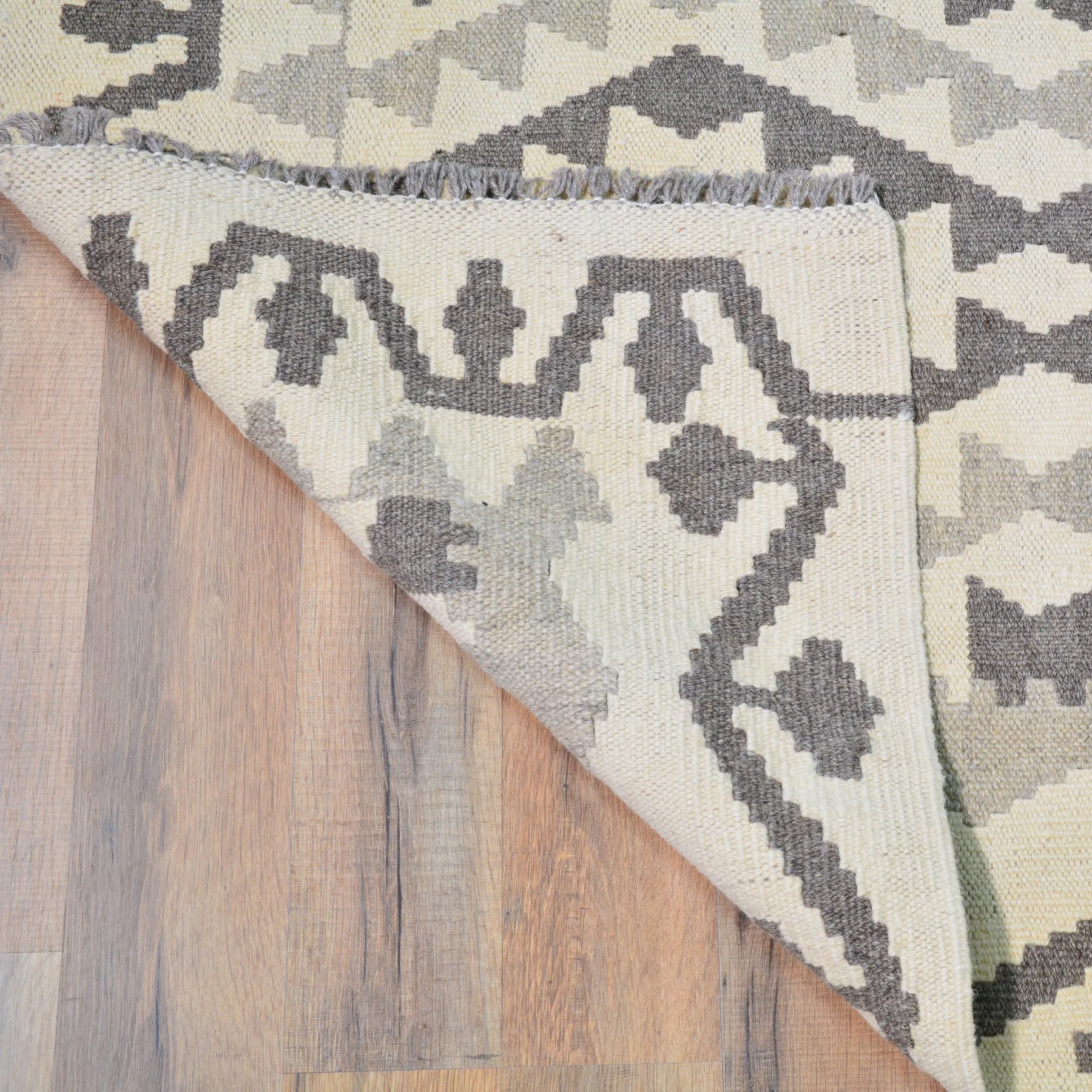 Hand-Woven Flatweave Geometric Design Kilim Handmade Wool (Size 2.10 X 9.7) Cwral-9573