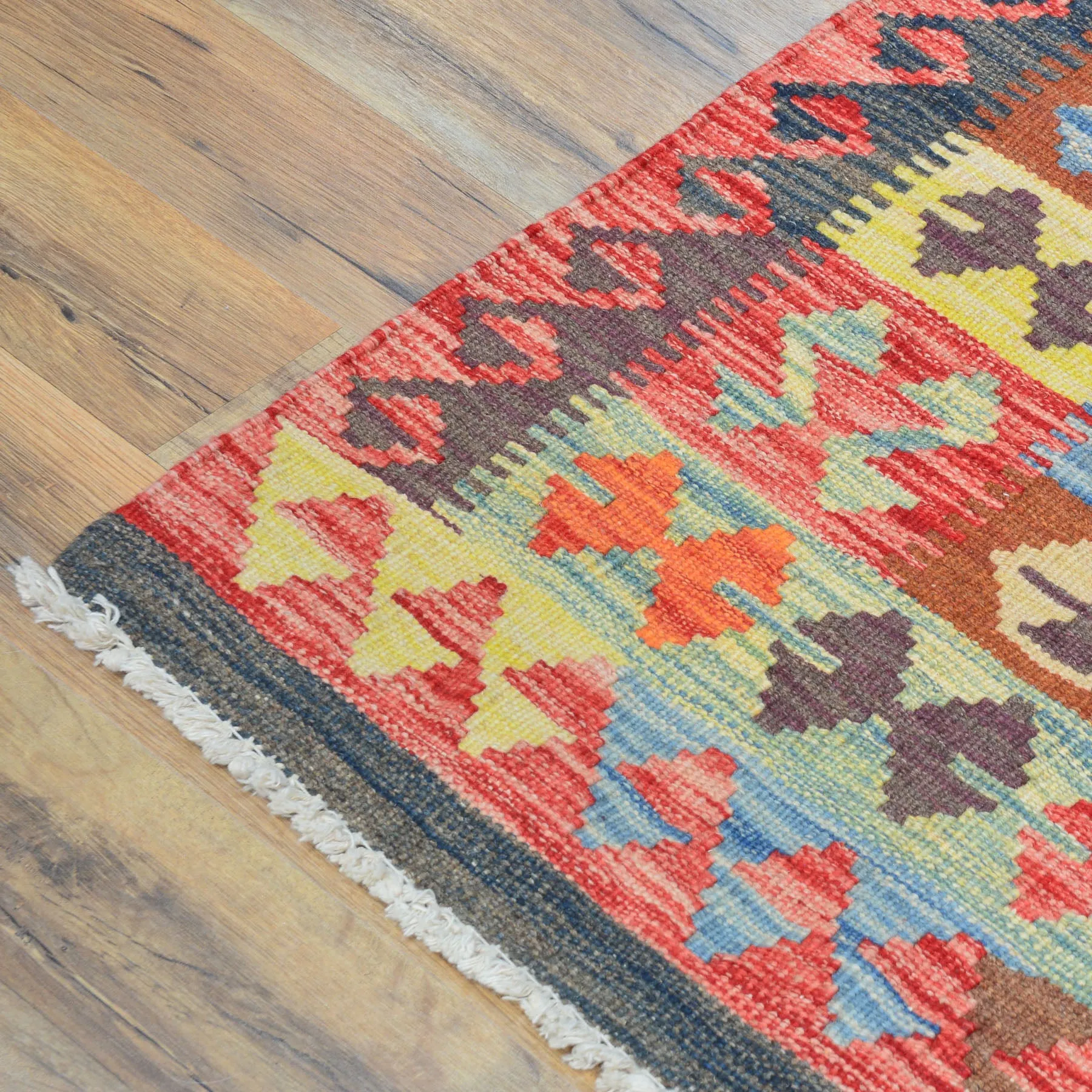 Hand-Woven Reversible Afghan Tribal Wool Handmade Rug (Exact Size4.9 X 6.7) Brral-3000