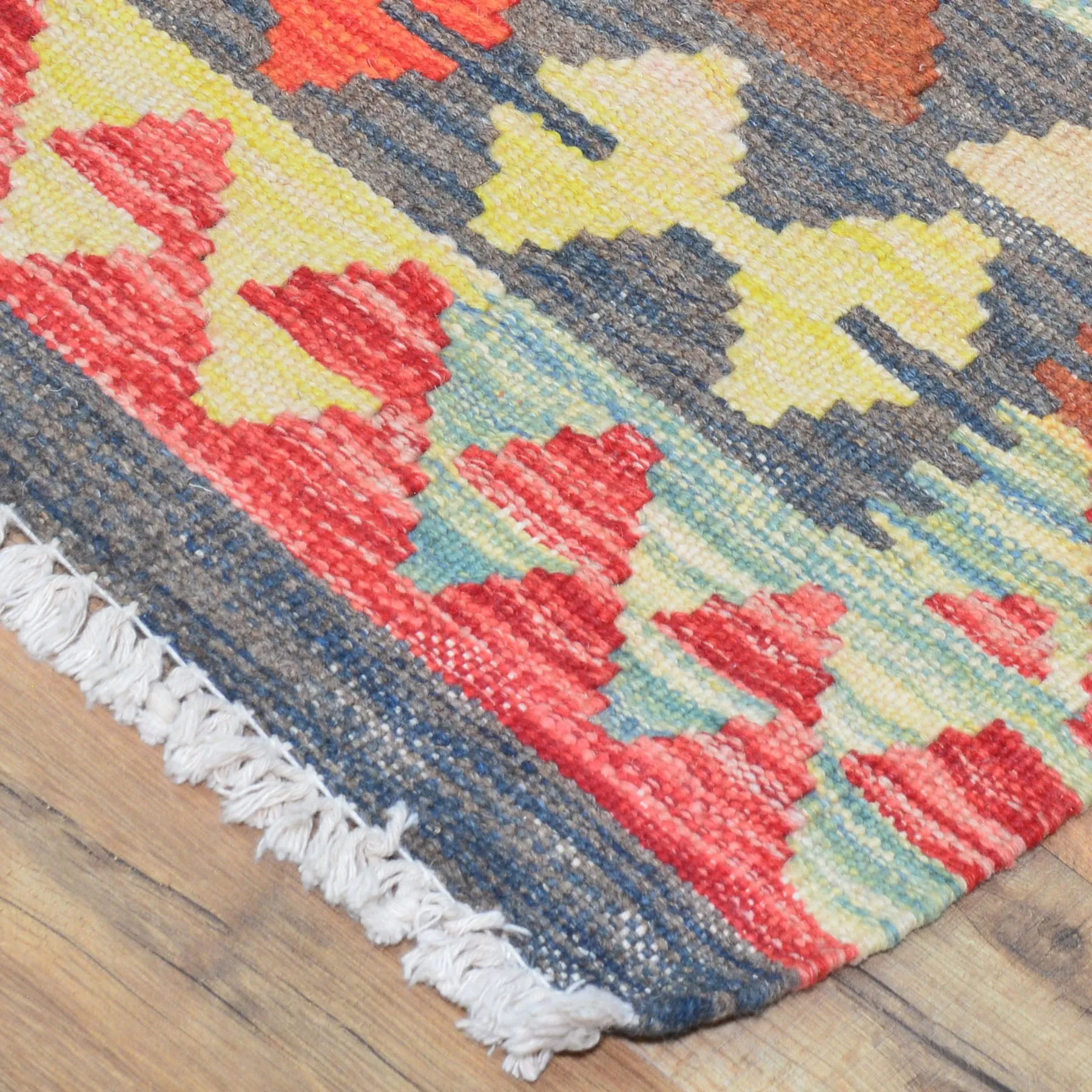Hand-Woven Reversible Afghan Tribal Wool Handmade Rug (Exact Size4.9 X 6.7) Brral-3000