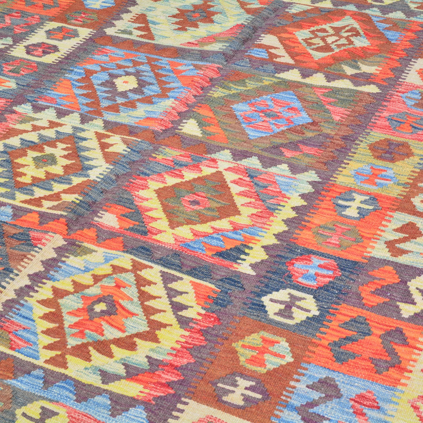 Hand-Woven Reversible Afghan Tribal Wool Handmade Rug (Exact Size4.9 X 6.7) Brral-3000