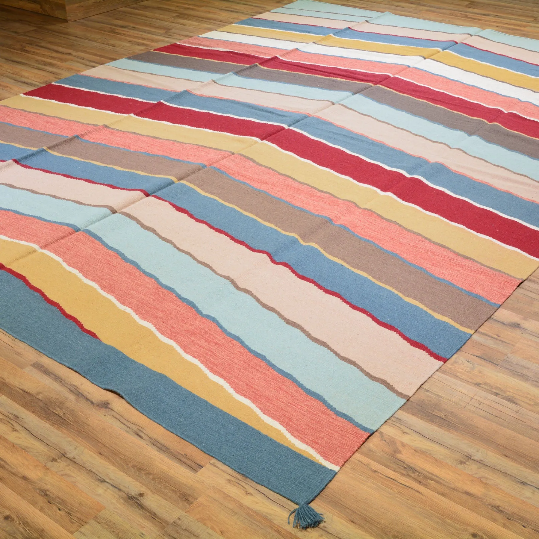 Hand-Woven Reversible Flatweave Handmade Wool Rug (Size 9.0 X 12.0) Brral-3471