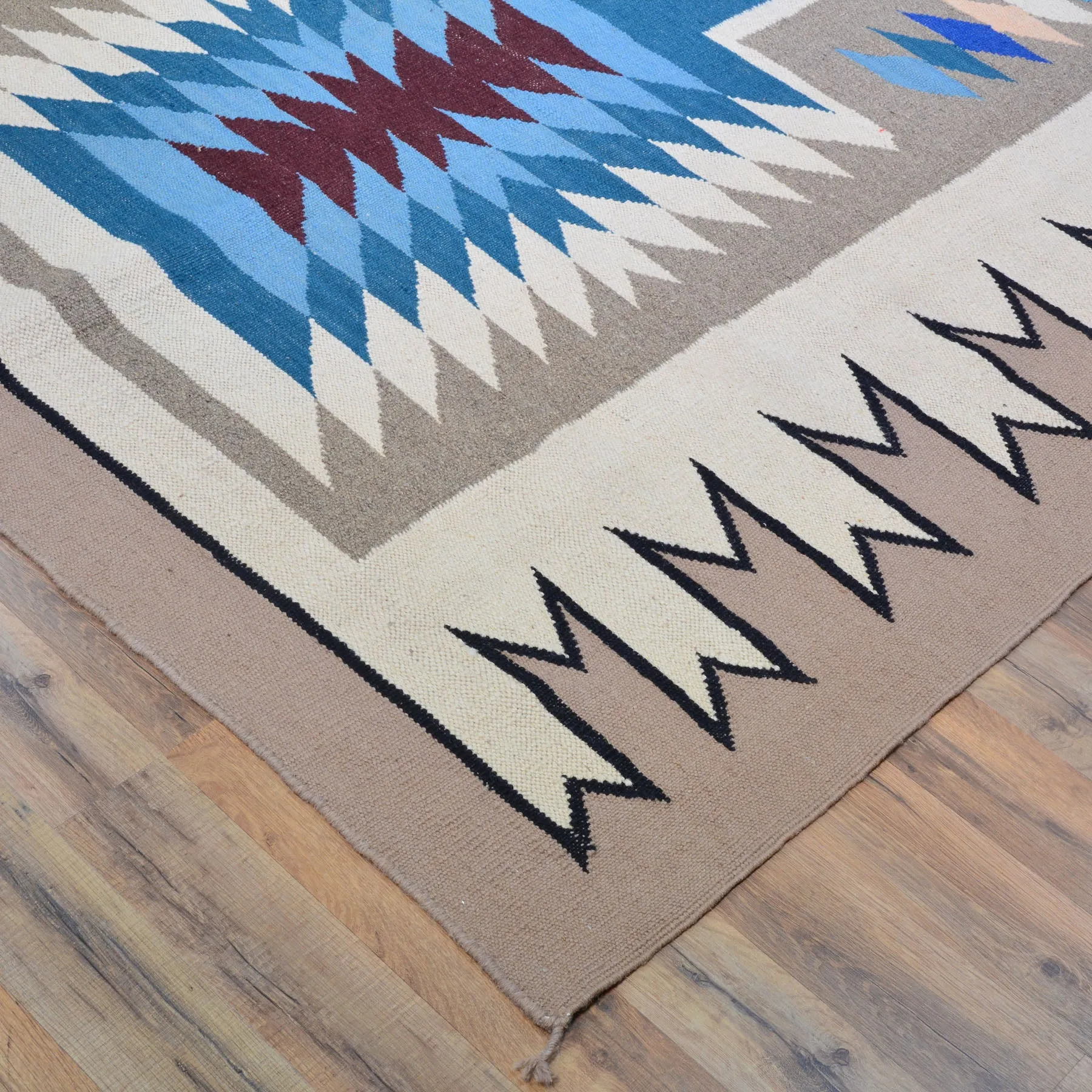 Hand-Woven Reversible Southwestern Design Handmade Wool Kilim (Size 10.0 X 13.10) Cwral-10299
