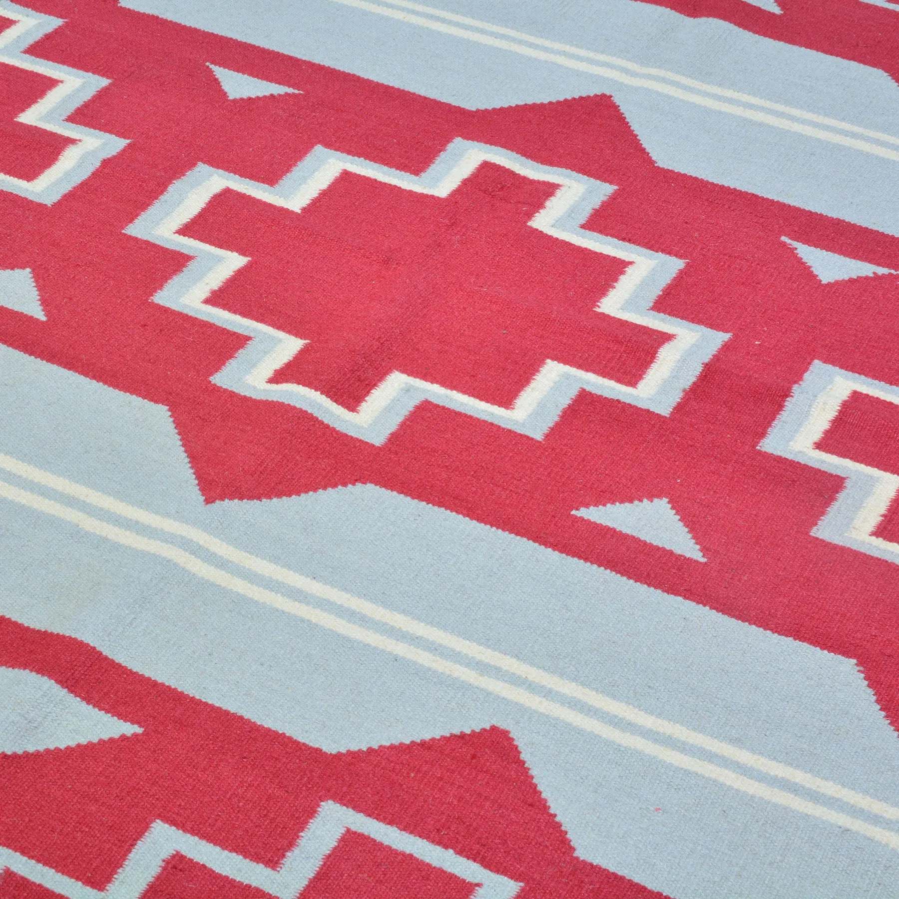 Hand-Woven Reversible Southwestern Design Handmade Wool Kilim (Size 4.2 X 5.11) Cwral-10356