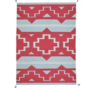 Hand-Woven Reversible Southwestern Design Handmade Wool Kilim (Size 4.2 X 5.11) Cwral-10356