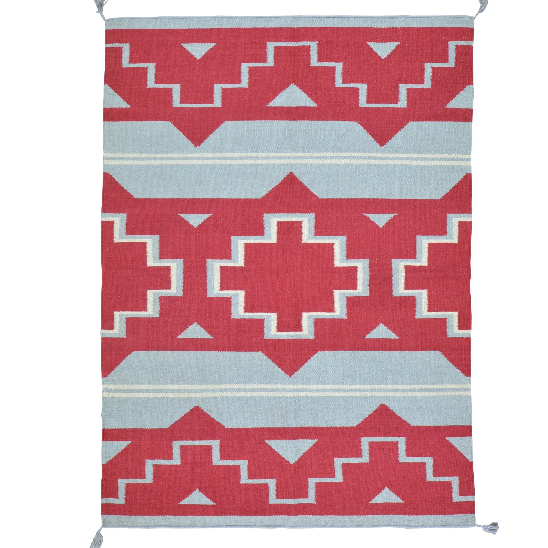 Hand-Woven Reversible Southwestern Design Handmade Wool Kilim (Size 4.2 X 5.11) Cwral-10356