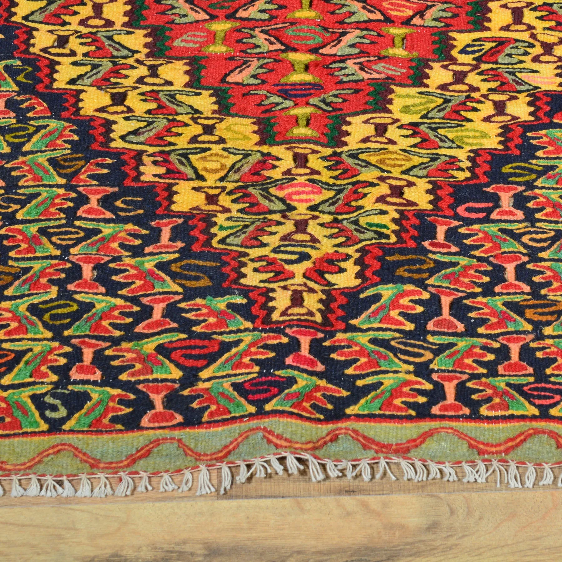 Hand-Woven Senneh Kilim Tribal Design Handmade Wool Rug (Size 2.5 X 3.5) Brral-4998