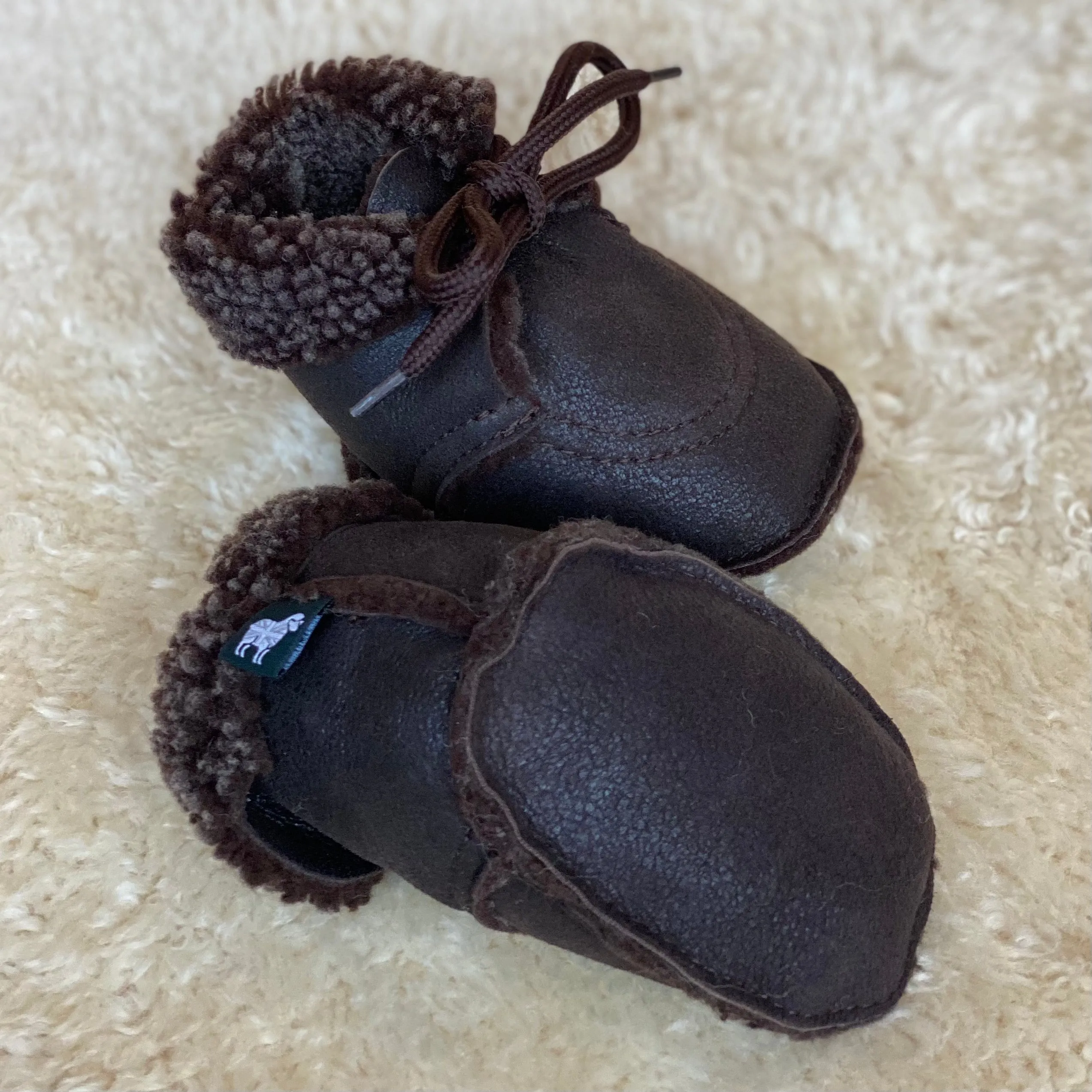 Handmade 100% Genuine Sheepskin Baby Booties and Mittens Bundle