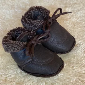 Handmade Genuine Sheepskin Baby Booties - Pram Shoes