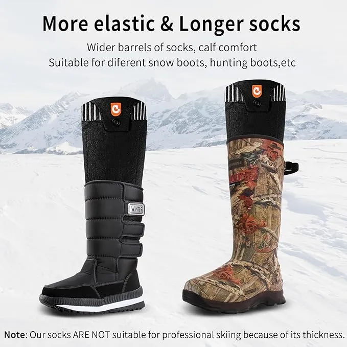 Heated Socks for Men Women, 5000mAh APP Control Battery Heated Socks Rechargeable Washable, Electric Socks Foot Warmer for Hiking Biking Camping Skiing Hunting Outdoor Work, Heating Socks