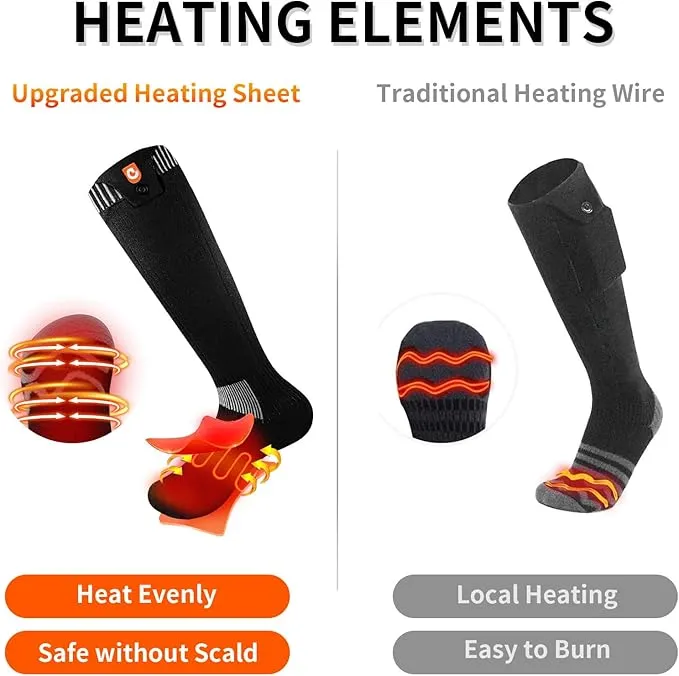 Heated Socks for Men Women, 5000mAh APP Control Battery Heated Socks Rechargeable Washable, Electric Socks Foot Warmer for Hiking Biking Camping Skiing Hunting Outdoor Work, Heating Socks