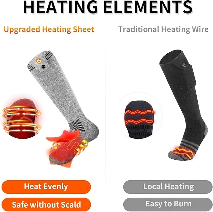 Heated Socks for Men Women, 5000mAh APP Control Battery Heated Socks Rechargeable Washable, Electric Socks Foot Warmer for Hiking Biking Camping Skiing Hunting Outdoor Work, Heating Socks