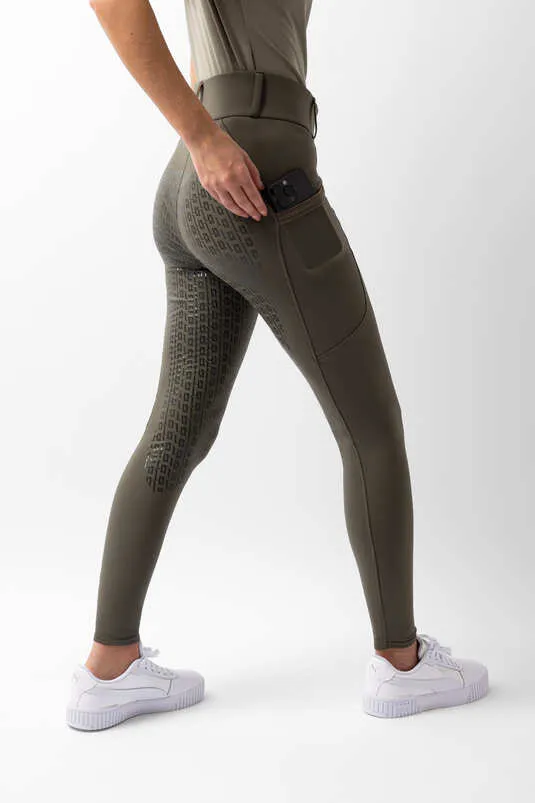 Horze Noelle FG Ladies Breeches Olive Green