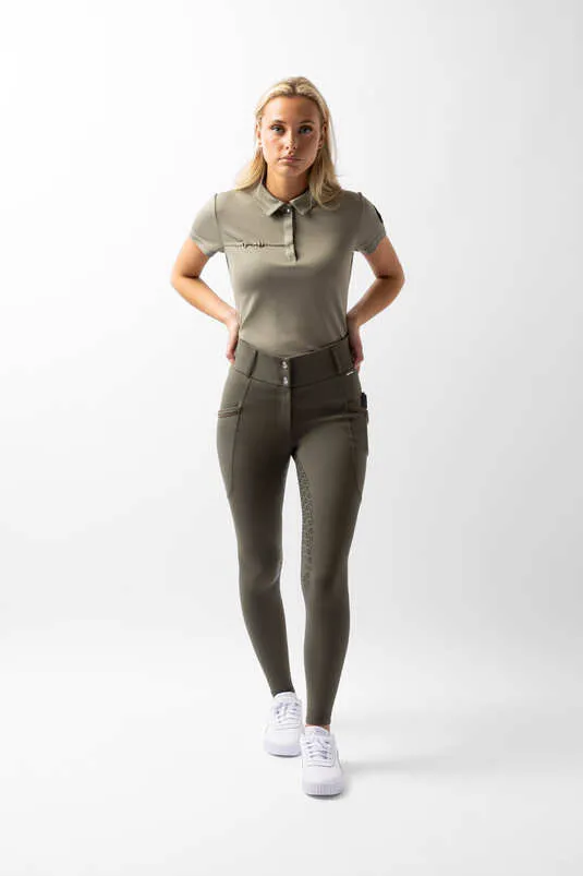 Horze Noelle FG Ladies Breeches Olive Green