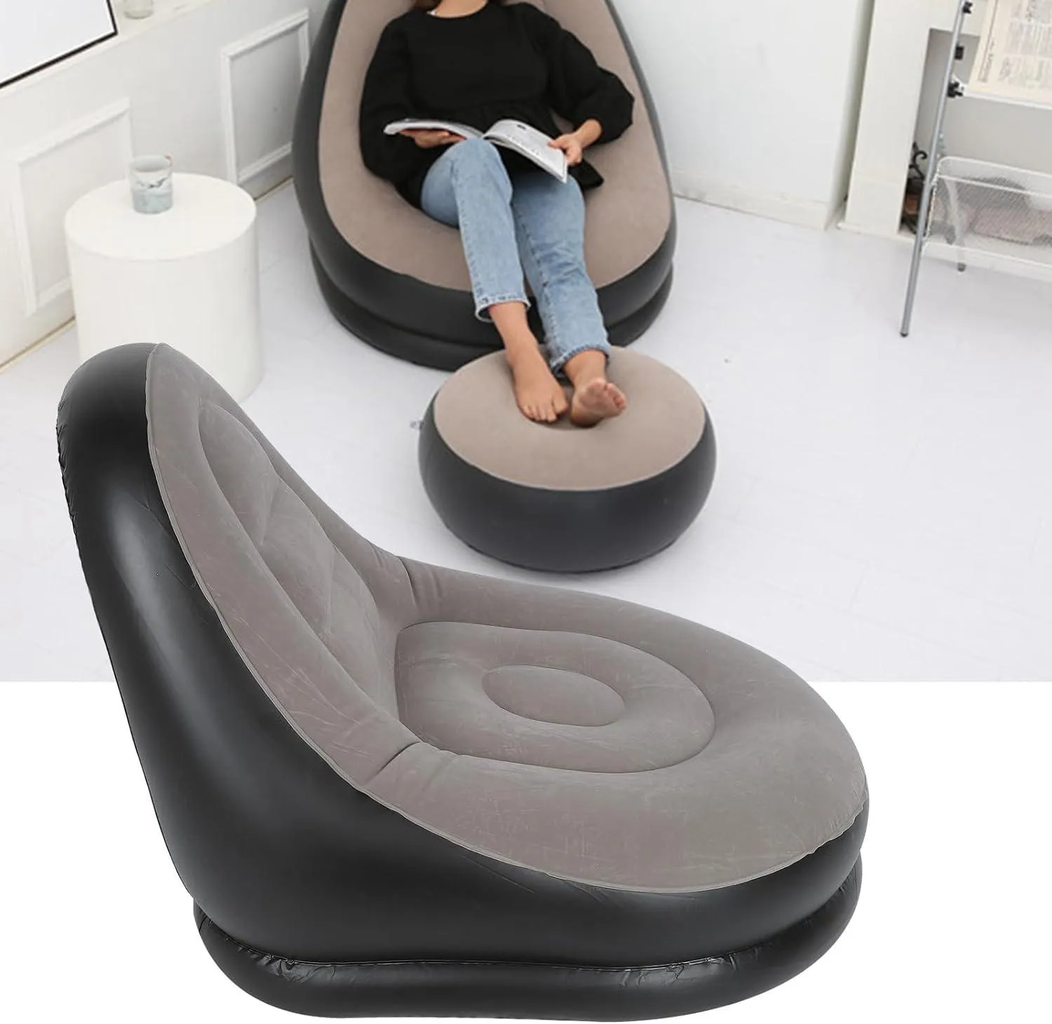 Inflatable Sofa Chair with Footstool – Ultimate Comfort for Home & Outdoors