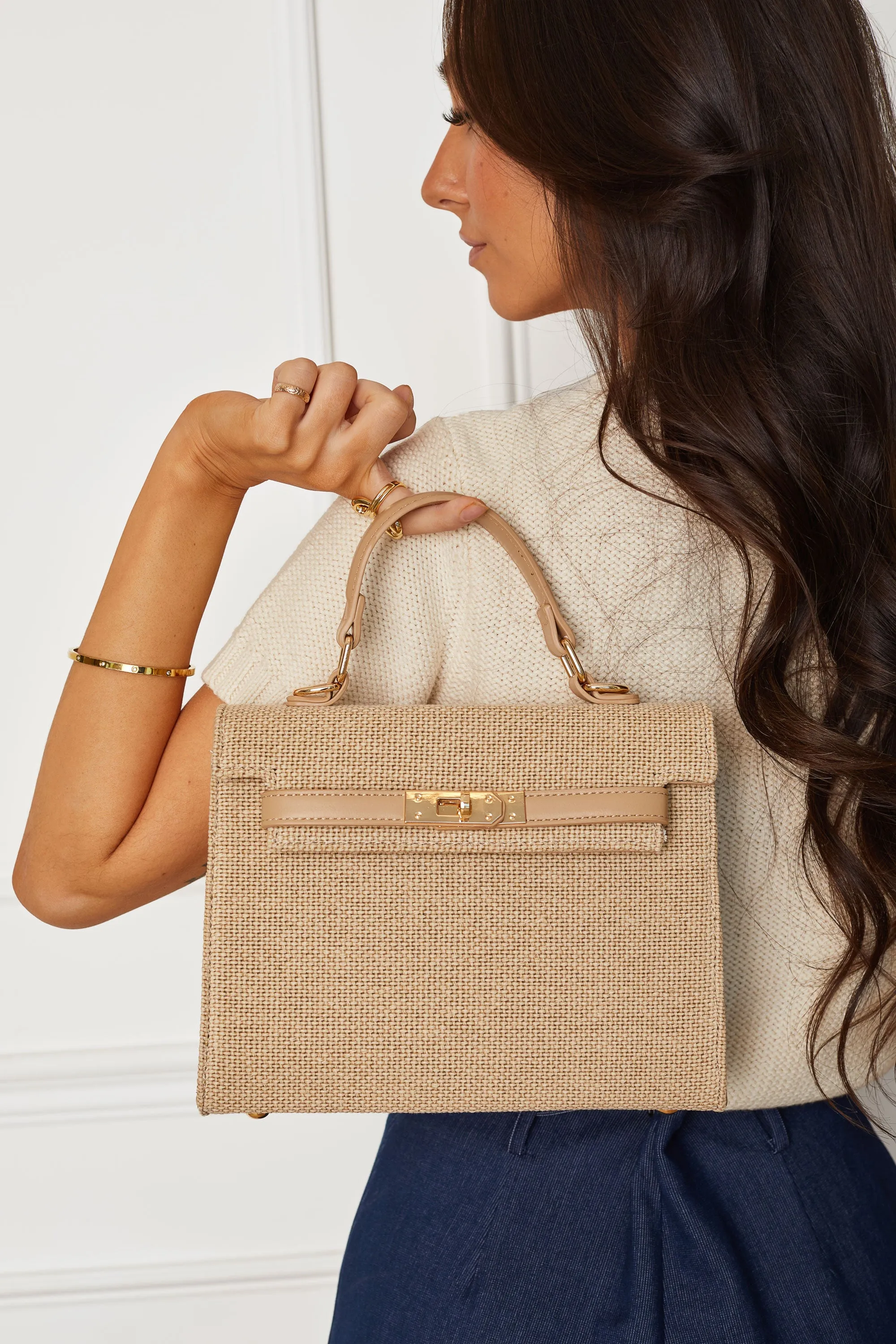 Jeannie Natural Woven Purse