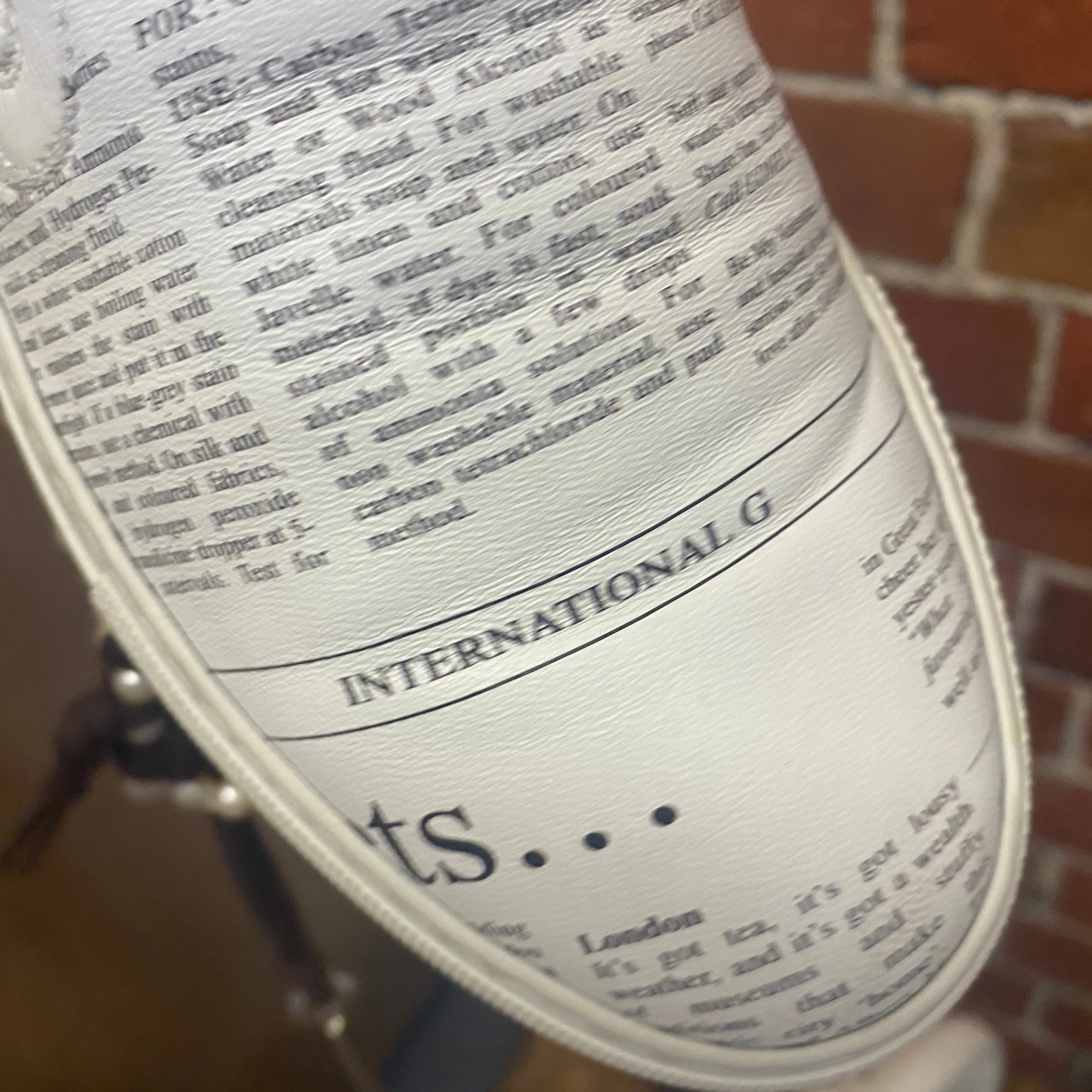 JOHN GALLIANO Newsprint leather sneakers 38