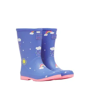 Joules Roll Up Blue Cloud Wellingtons 214810