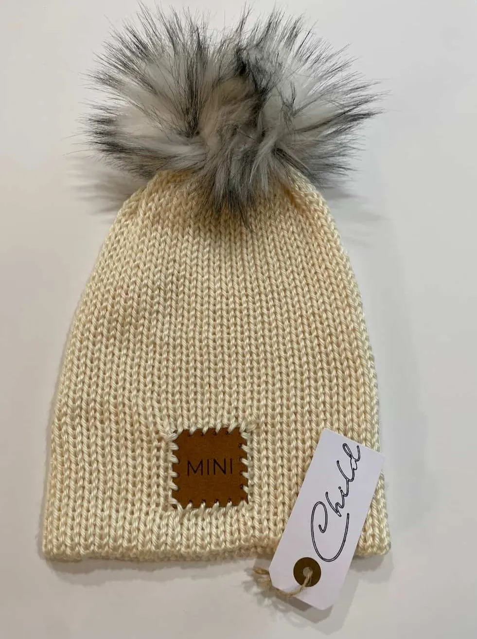 Knitted Toque,Beanie (Cream)