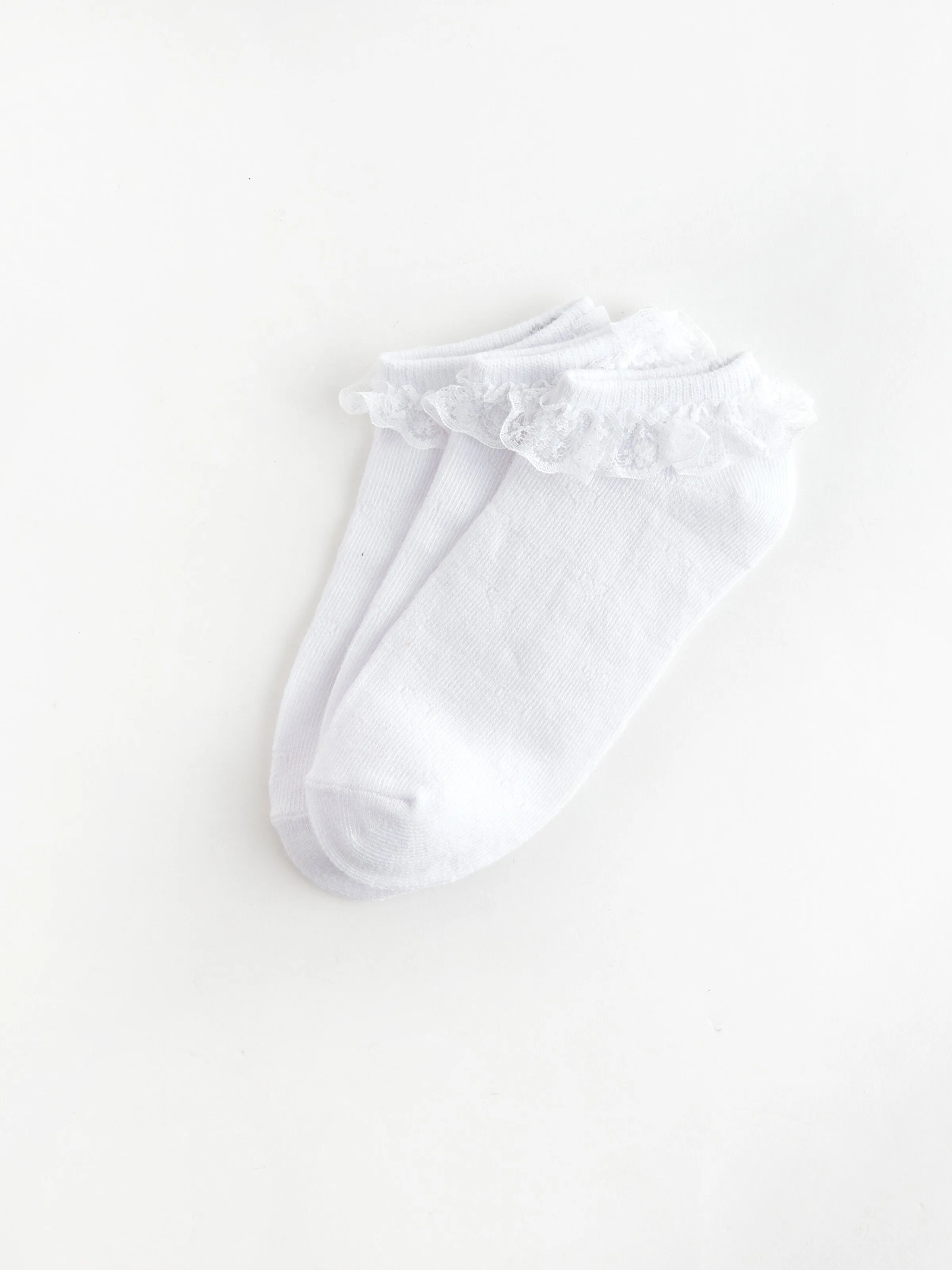 Lace Detailed Girls Booties Socks 3-Piece