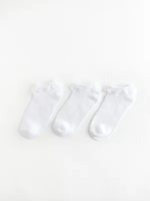 Lace Detailed Girls Booties Socks 3-Piece