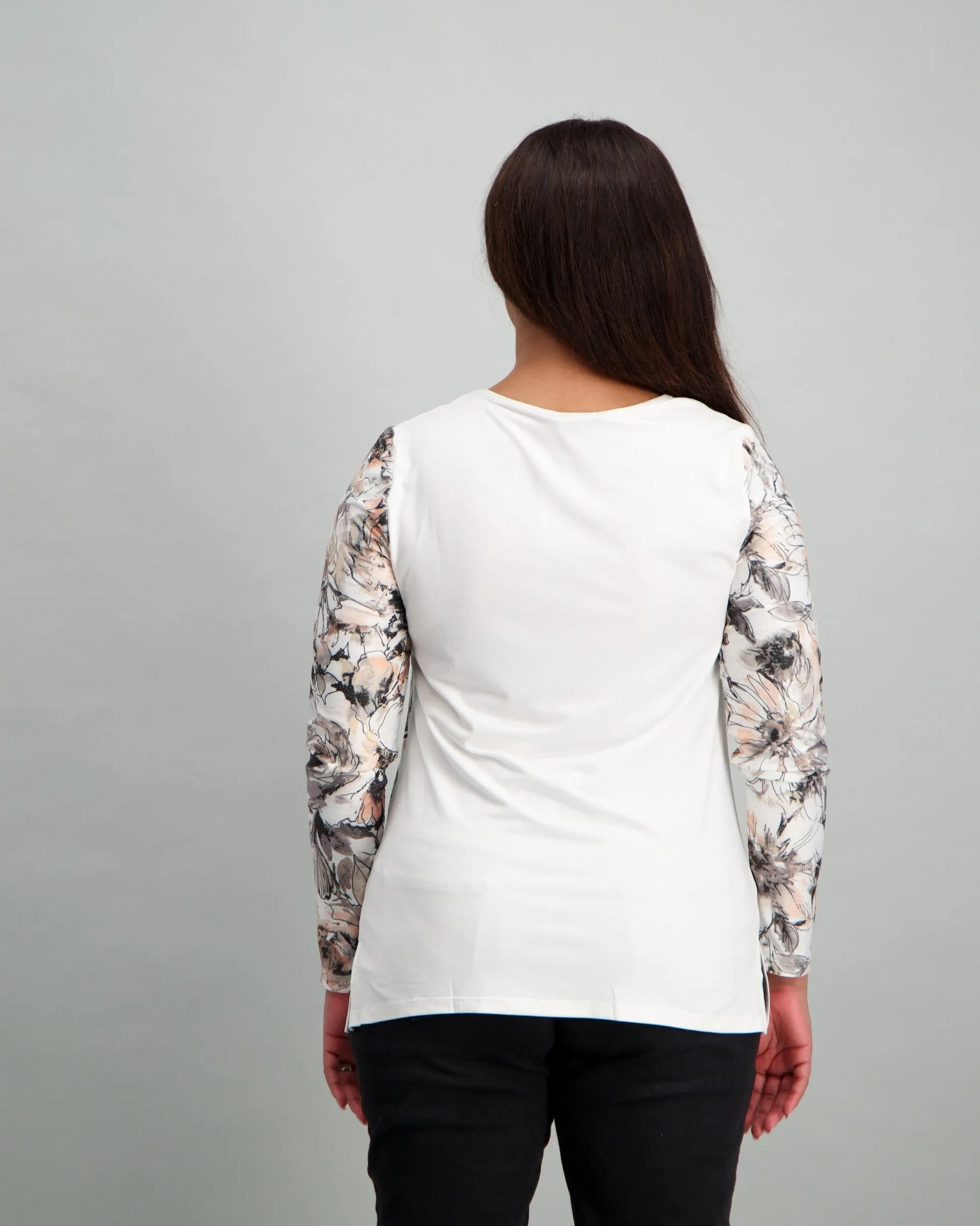 Ladies Floral Top - White