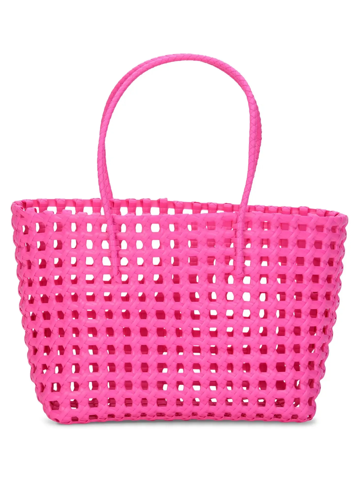 Large Pink Woven Tote Bag