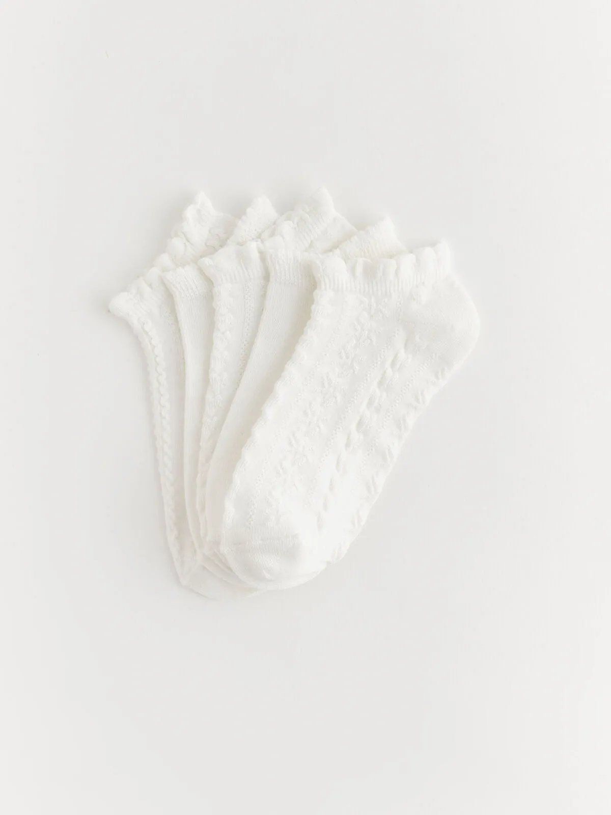 LCW Kids Self Patterned Girls Booties Socks 5 Pack