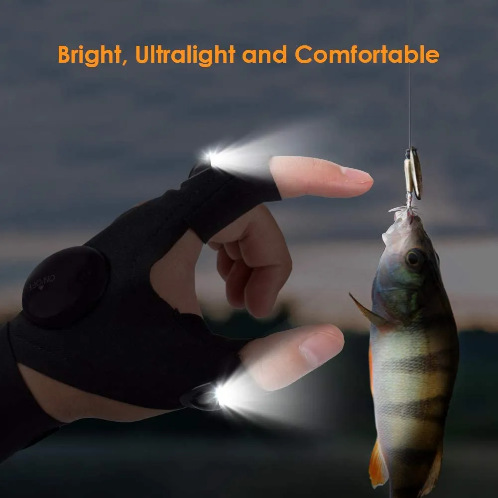 LED Flashlight Gloves Men's Stretchy Comfortable LED Gloves