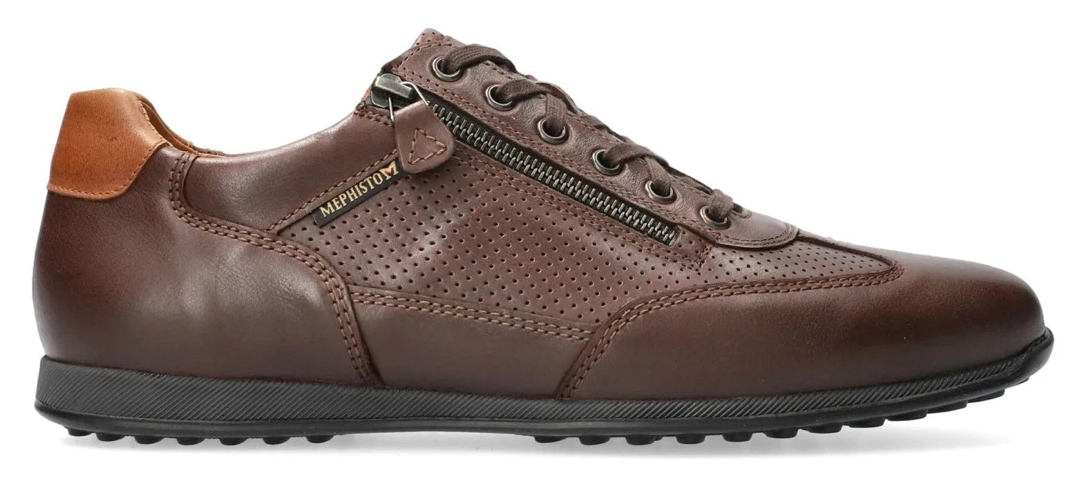 'Leon' men's lace-zip sneaker - Brown