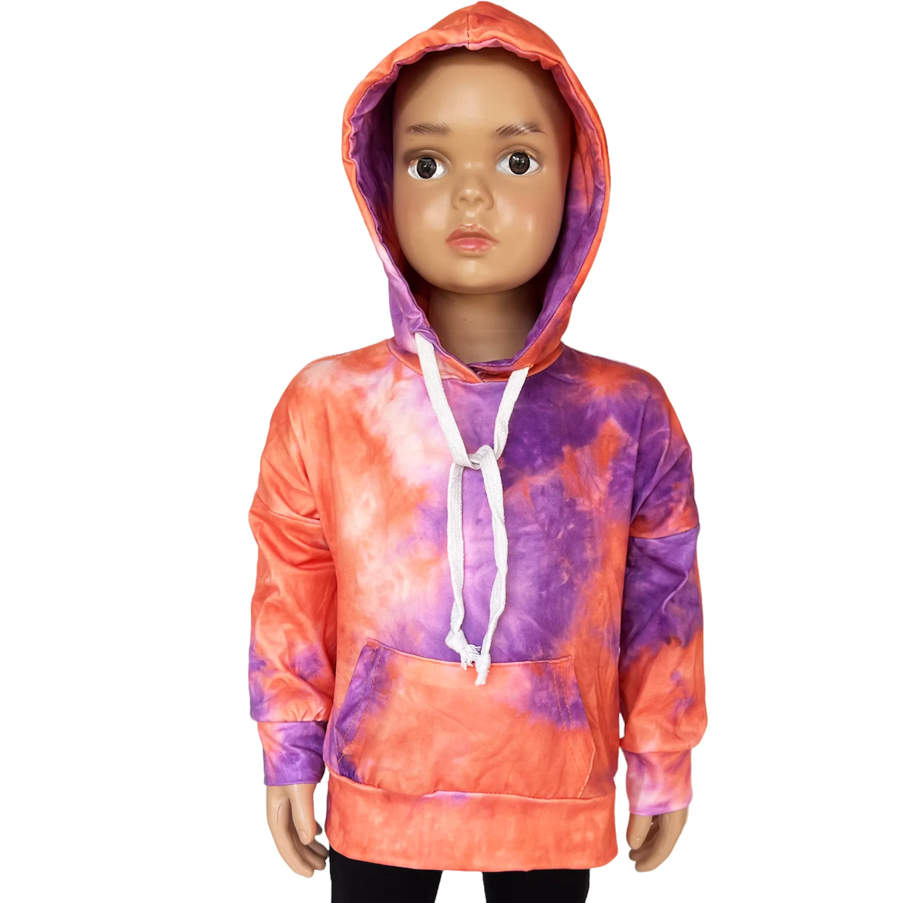 Little Big Girls Boutique Orange Purple Pink Tie Dye Hoodie Sweatshirt Top