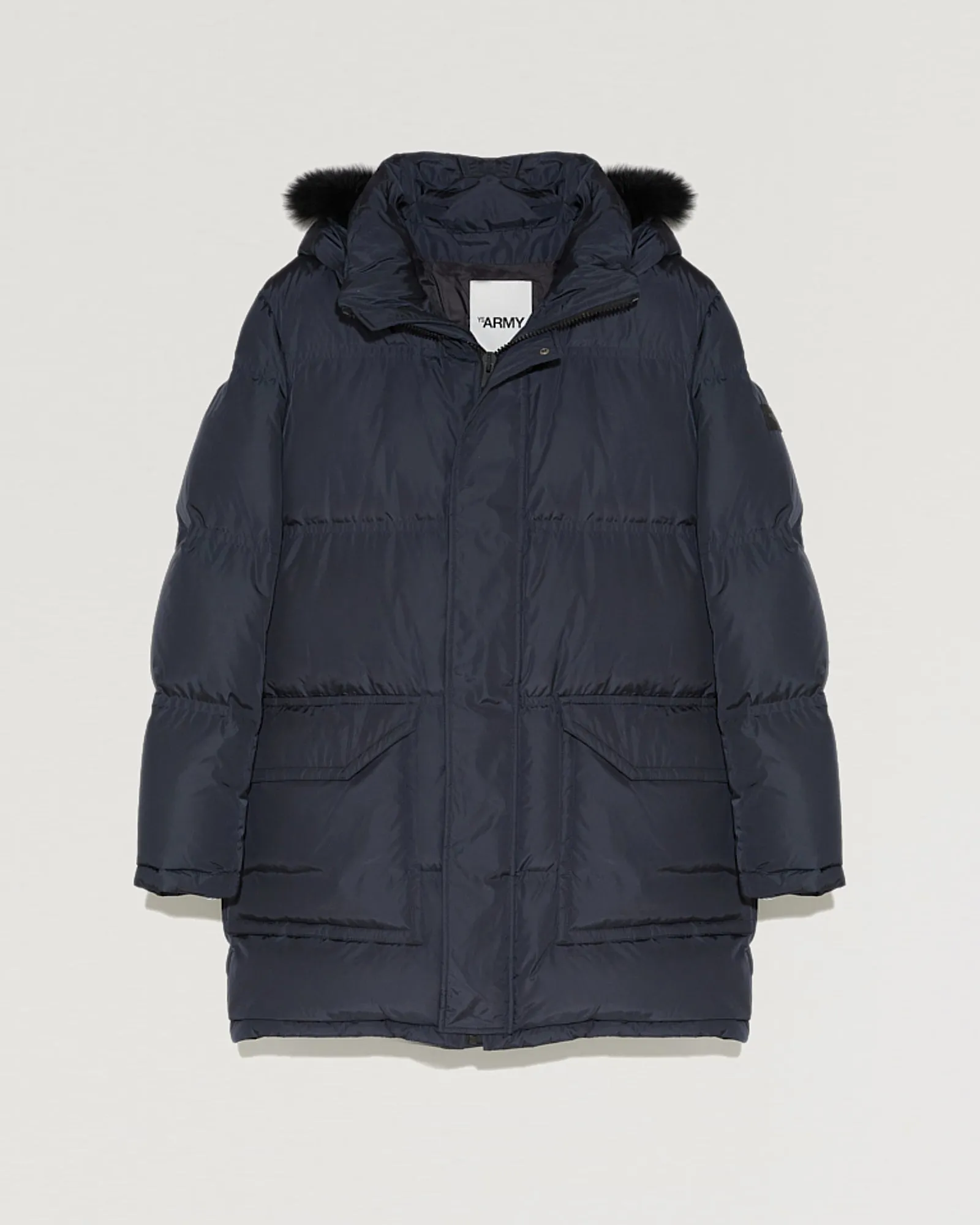 Long Hooded down jacket with fox fur