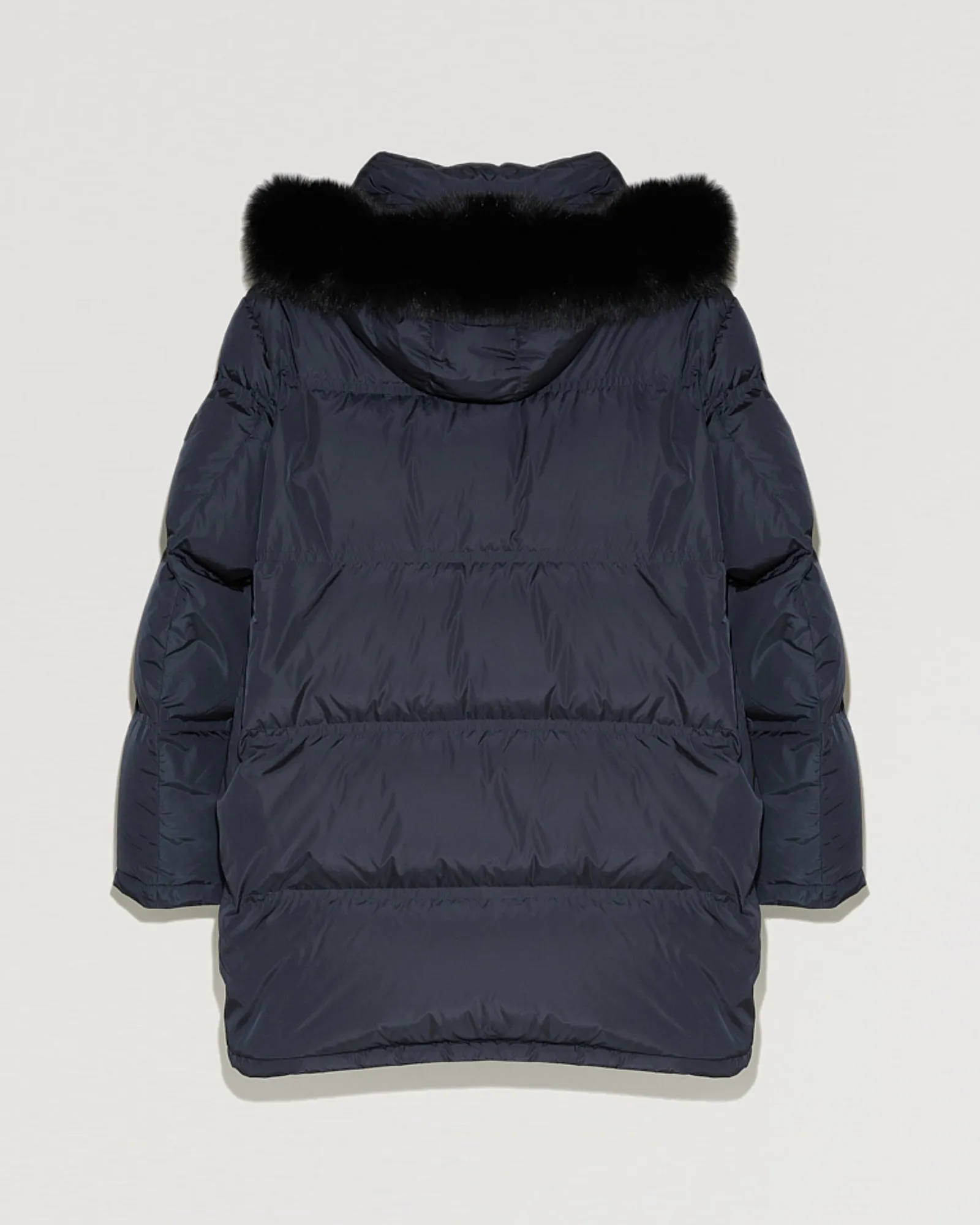 Long Hooded down jacket with fox fur