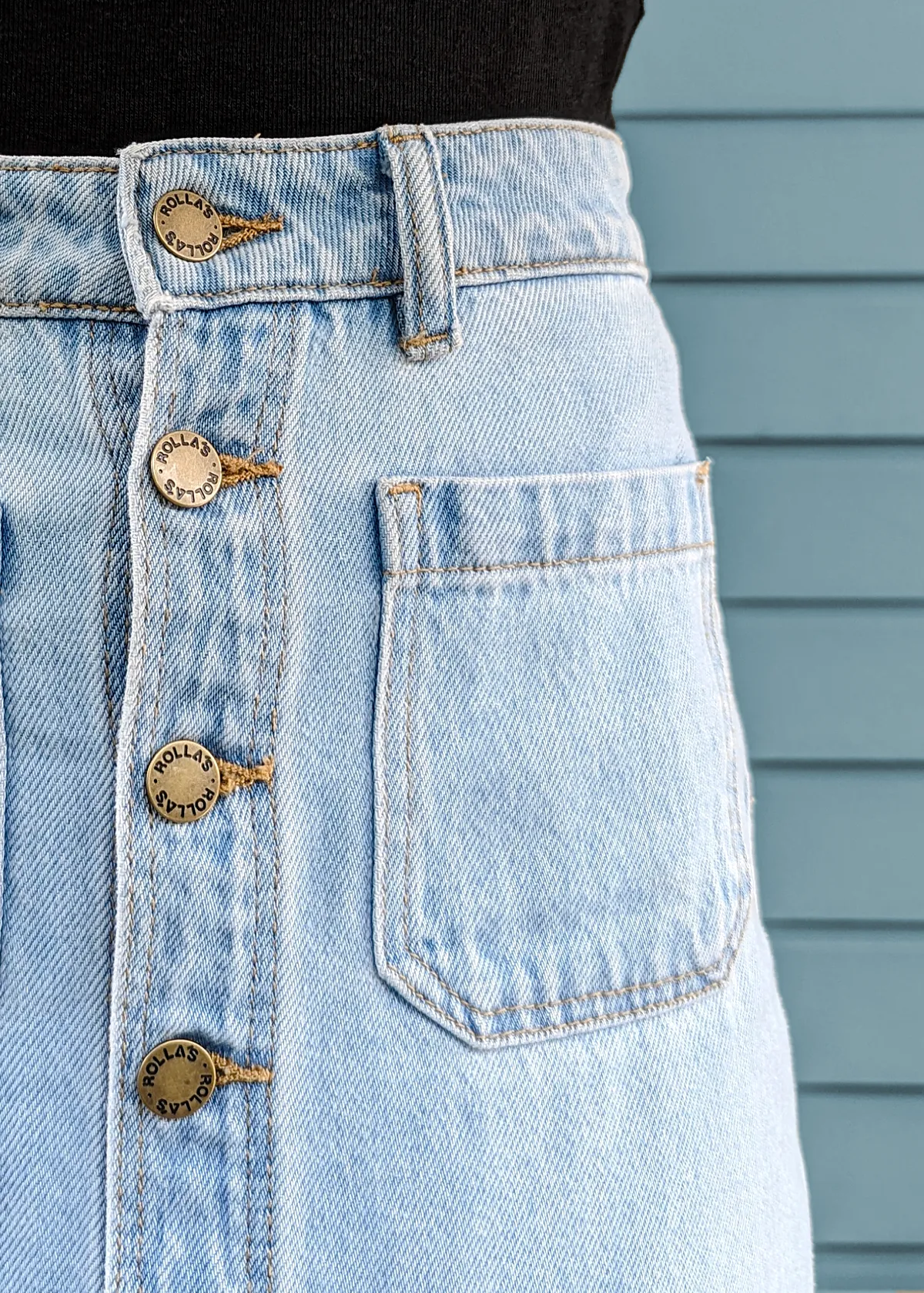 Luna Blue Denim Midi-Maxi Sailor Skirt