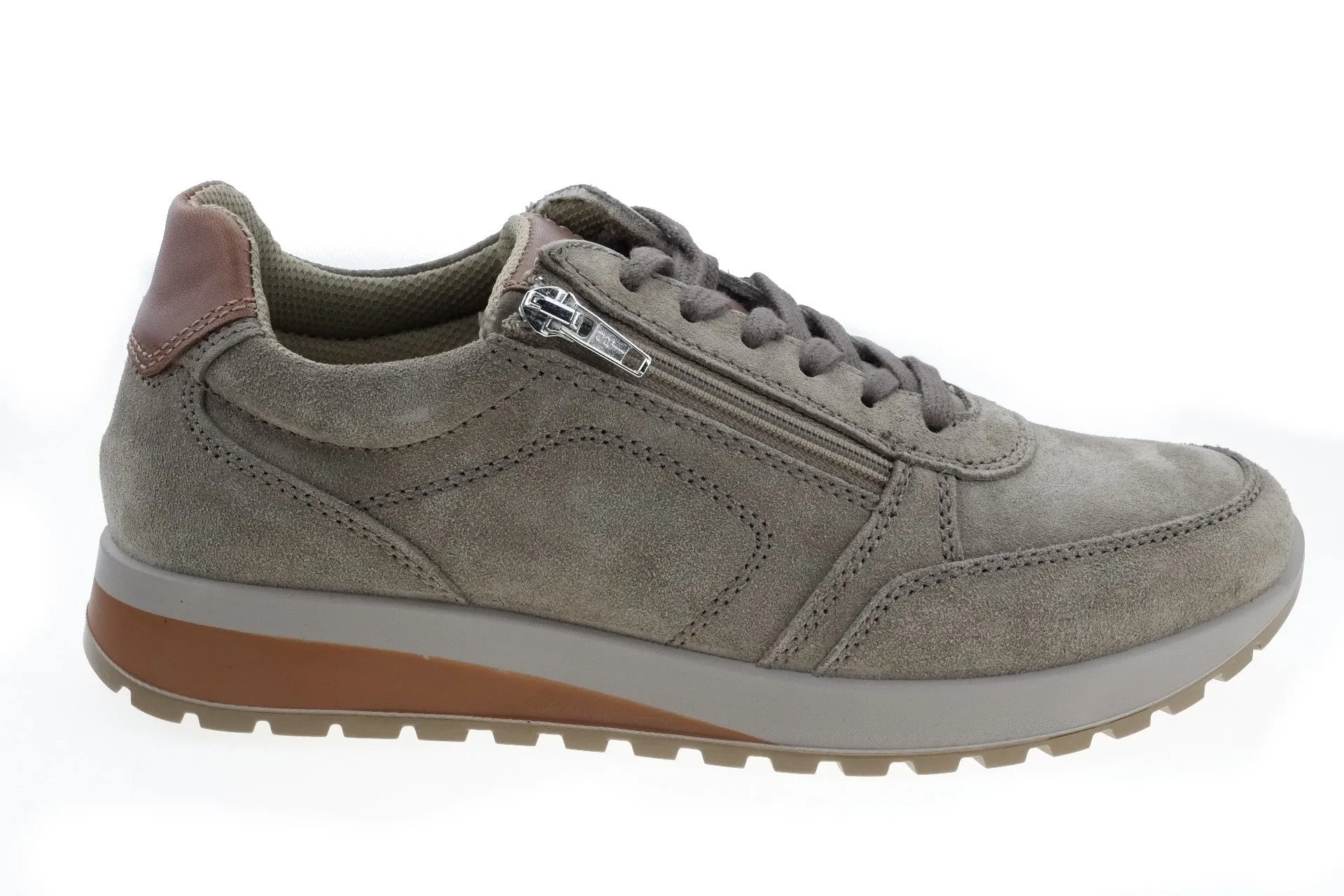 'Matteo' men's wide fit (H) lace-zip sneaker - Grey