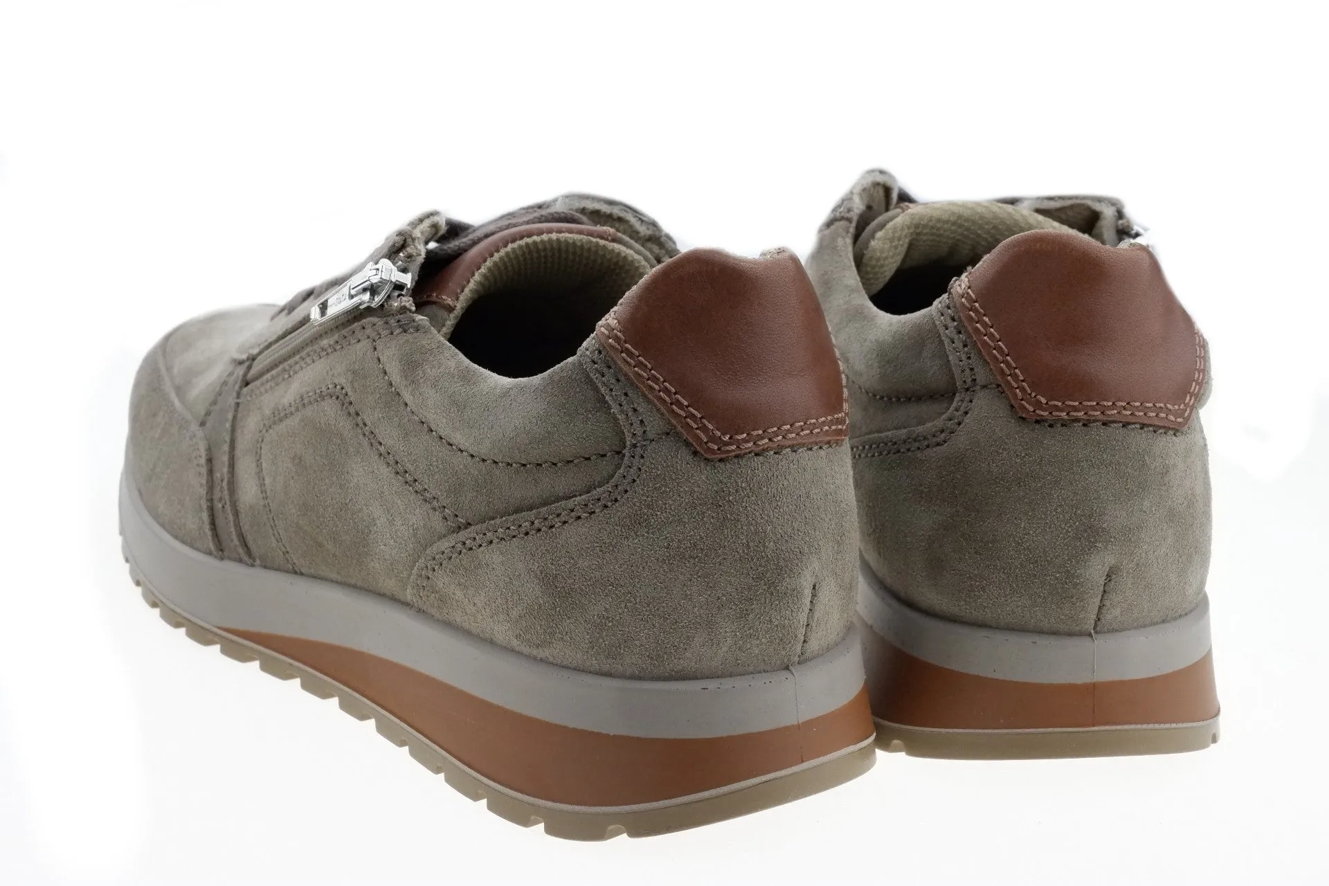 'Matteo' men's wide fit (H) lace-zip sneaker - Grey