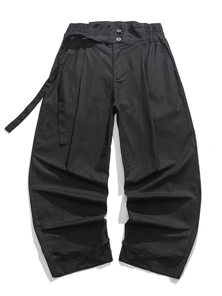 Men's Leisure All Match Lace Up Cozy Linen Pants