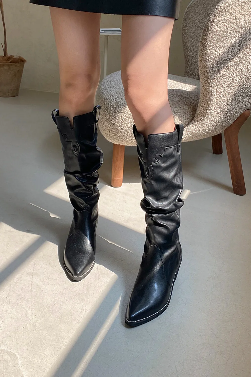 Mia Ruched Western Boots