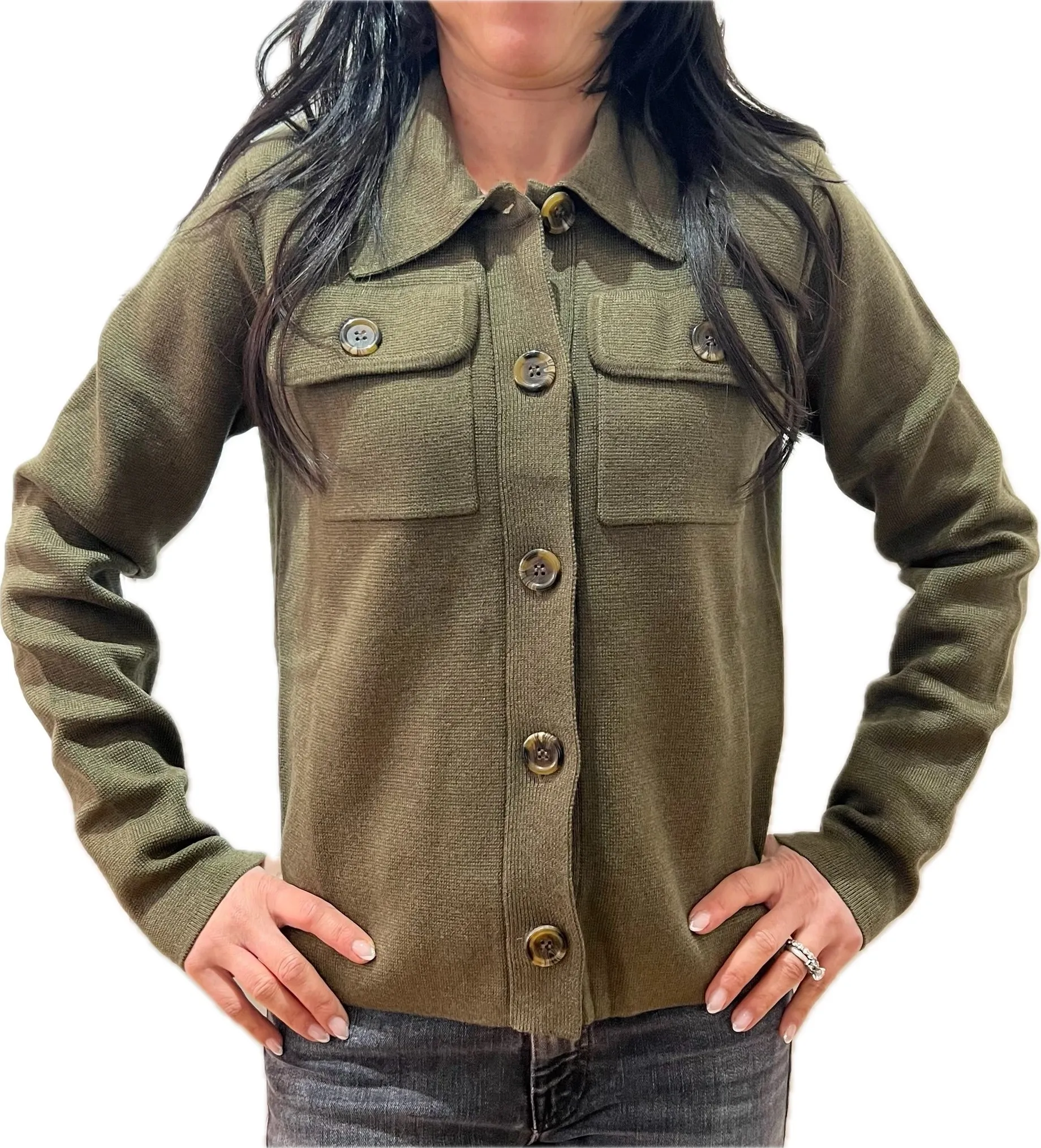 Minnie Rose Cotton Blend Shacket