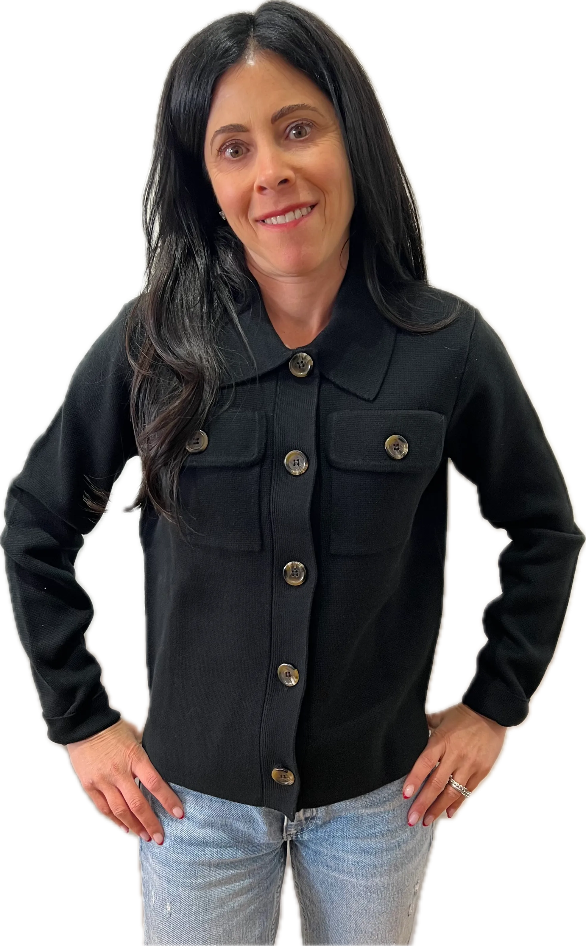 Minnie Rose Cotton Blend Shacket