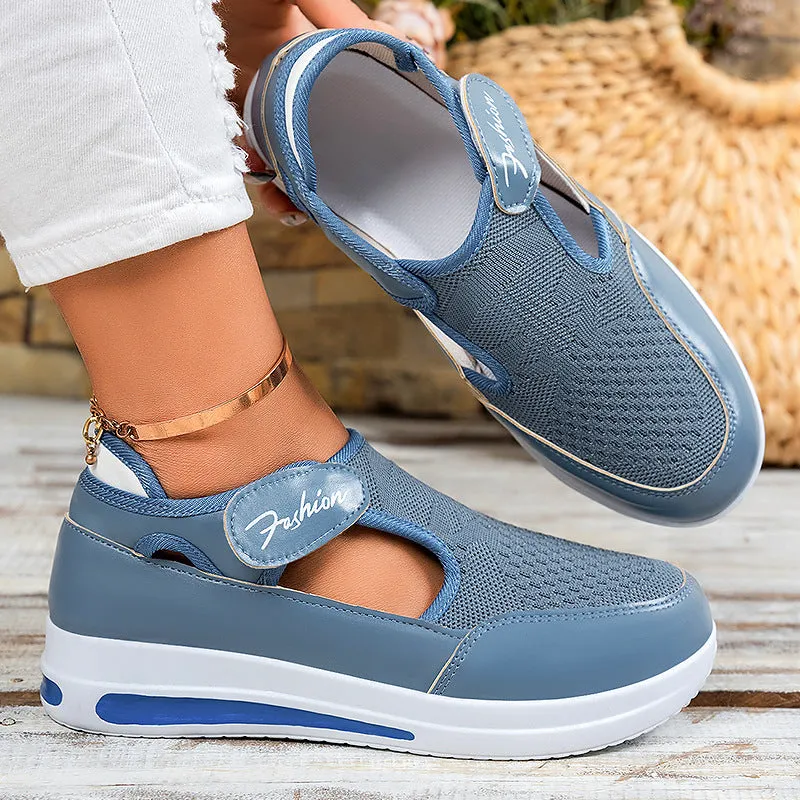 Modern Adjustable Knitted Sneakers with Rubber Sole for Women