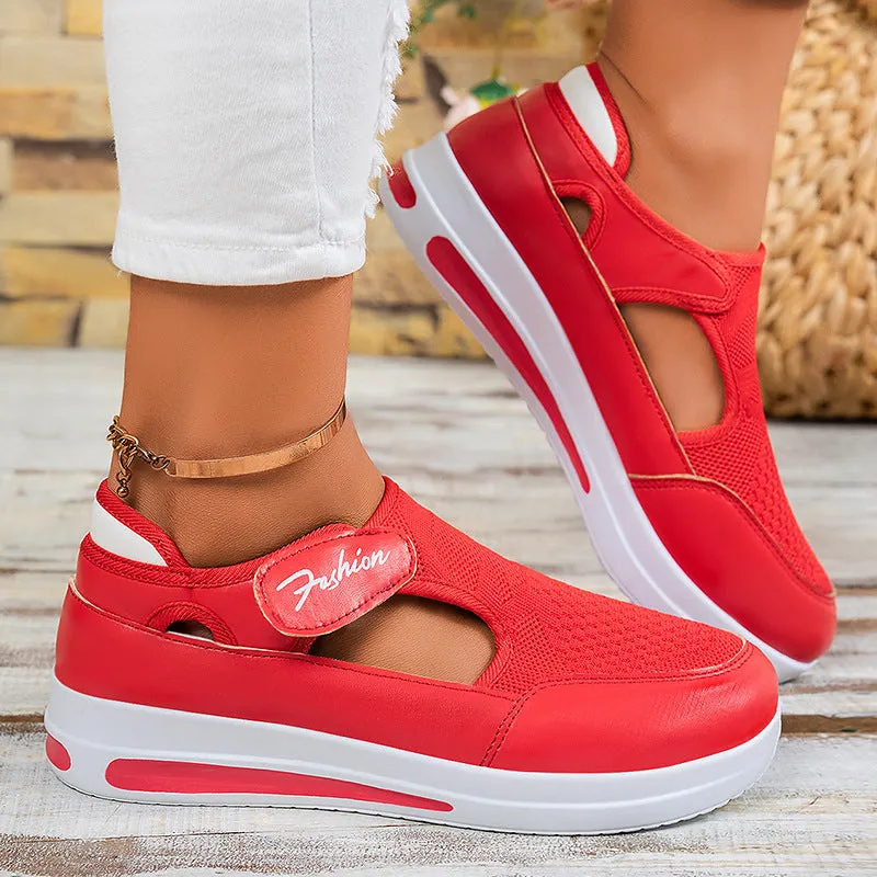 Modern Adjustable Knitted Sneakers with Rubber Sole for Women