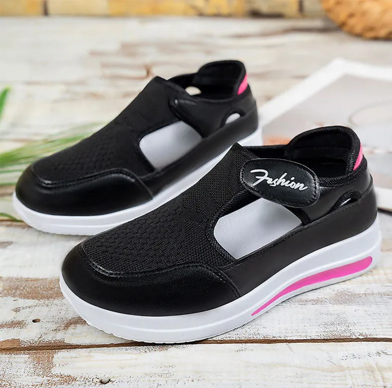 Modern Adjustable Knitted Sneakers with Rubber Sole for Women