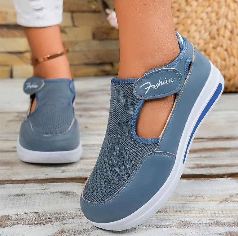 Modern Adjustable Knitted Sneakers with Rubber Sole for Women