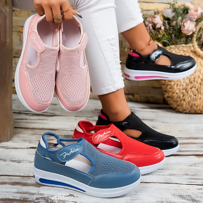 Modern Adjustable Knitted Sneakers with Rubber Sole for Women