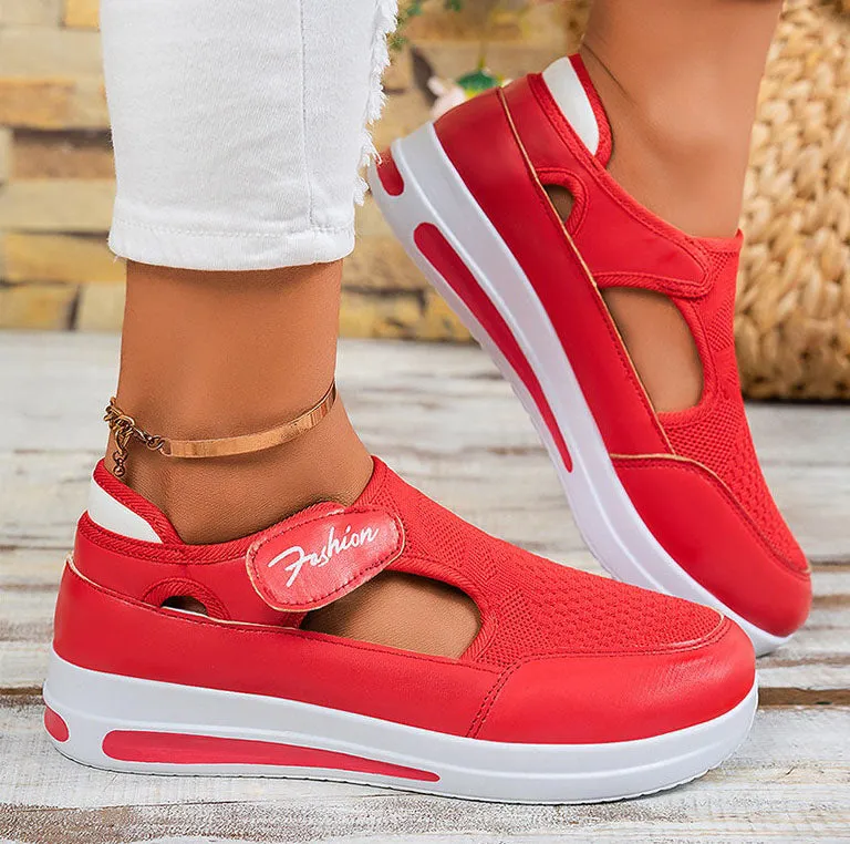 Modern Adjustable Knitted Sneakers with Rubber Sole for Women