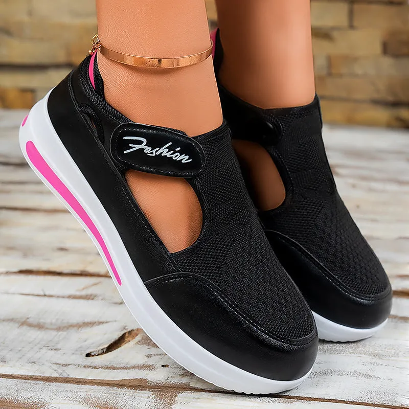 Modern Adjustable Knitted Sneakers with Rubber Sole for Women