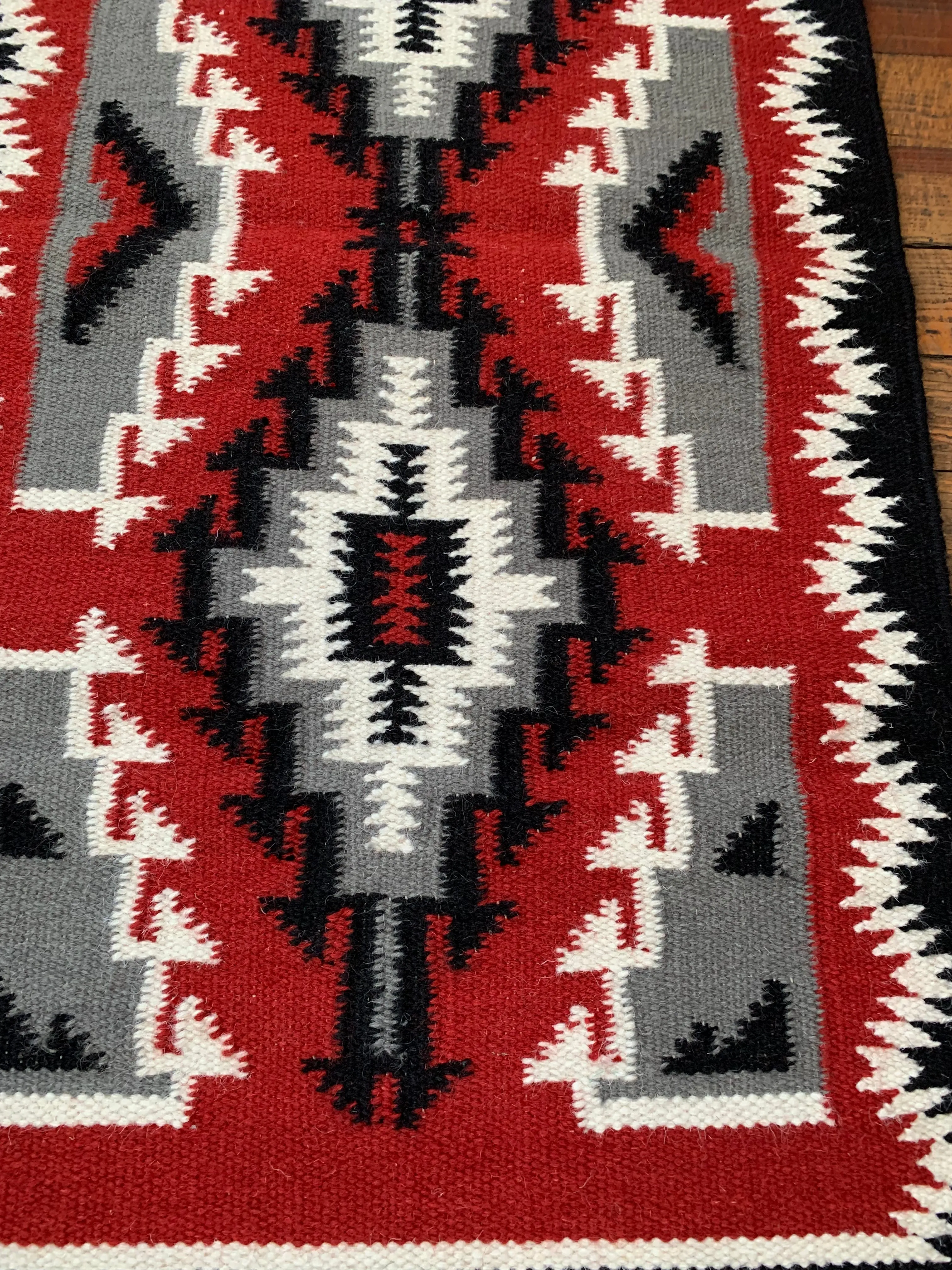 Navajo Inspired Design Handwoven Wool Rug; 2119